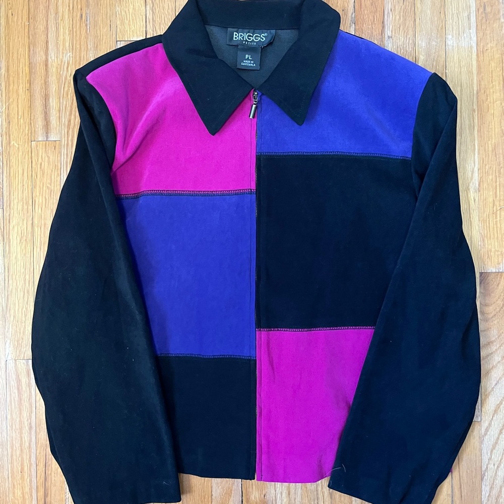 Briggs multi colour collared zipper blouse.